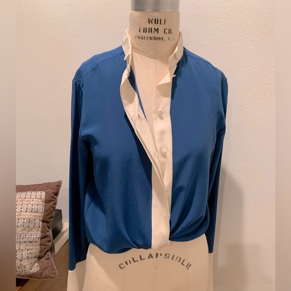 Chloe Silk Blouse Ocean Blue Size:34 Excellent Condition - Picture 2 of 9